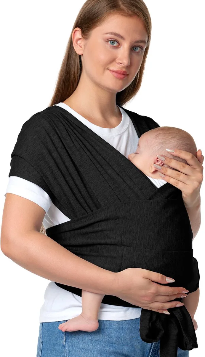 Easy-Wear – Baby Draagdoek – X-Vorm – Handsfree – Geschikt voor Baby tot Peuter de Momcozy en Zwart – photo produit