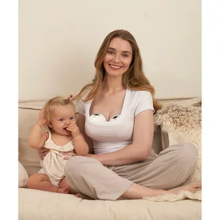 Elektrische Milchpumpe M5 Smart, tragbar von Momcozy in Weiß, 11,5 × 28,1 × 18,1 mm – Produktfoto 2 von 3