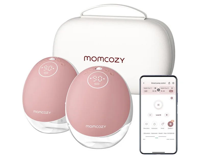 Elektrische Milchpumpe M9 Mobile Breast Pump, 2-tlg. von Momcozy in Weiß – Produktfoto 2 von 4