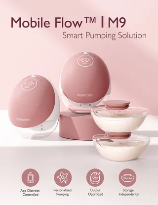 Elektrische Milchpumpe M9 Mobile Breast Pump, 2-tlg. von Momcozy in Weiß – Produktfoto 4 von 4
