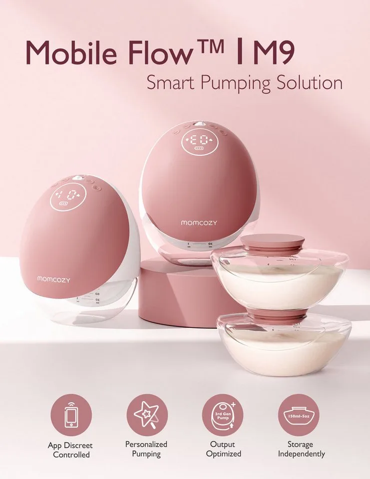 Elektrische Milchpumpe M9 Mobile Breast Pump, 2-tlg. von Momcozy in Weiß – Produktfoto 4 von 4