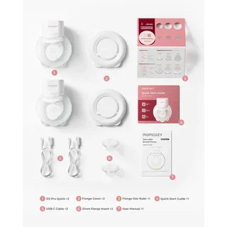 Elektrische Milchpumpe S12 Pro+ Breast Pump, 1-tlg. von Momcozy in Weiß – Produktfoto 4 von 5