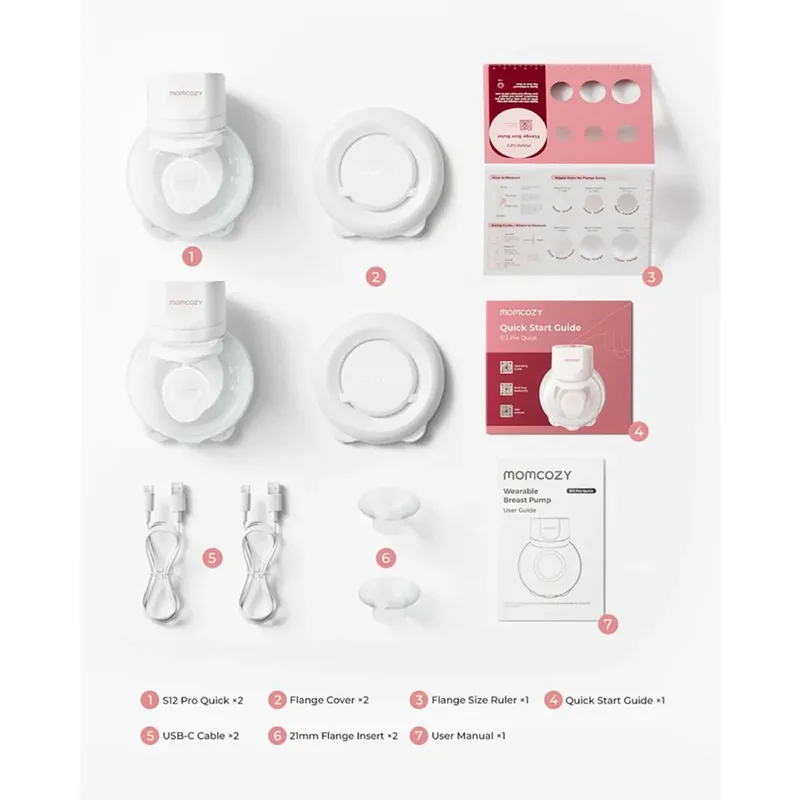 Elektrische Milchpumpe S12 Pro+ Breast Pump, 1-tlg. von Momcozy in Weiß – Produktfoto 4 von 5