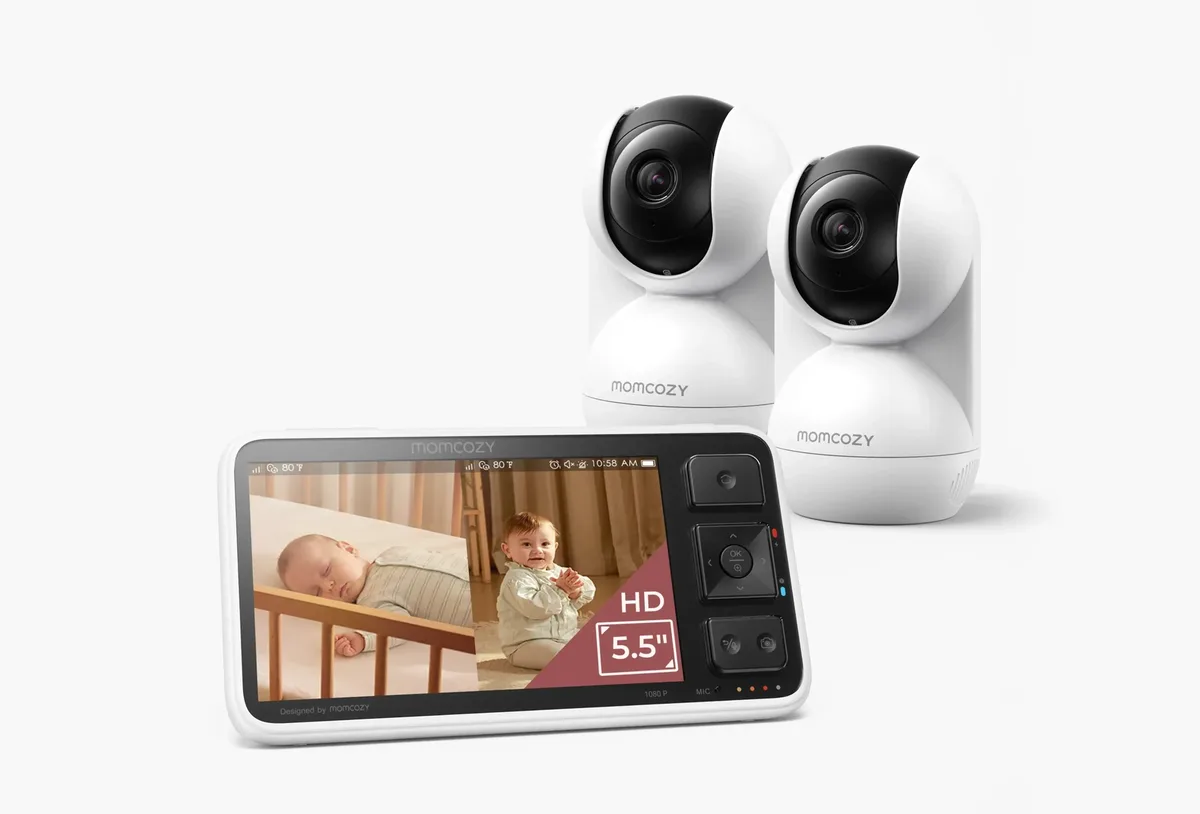 Intelligentes Babyphone ohne WLAN, 5,5 Zoll, Full HD (BM03 schwarz) | Anzahl der Kameras: BM03 Schwarz mit 2 Kameras från Momcozy i BM03 Schwarz mit 2 Kameras – produktbild