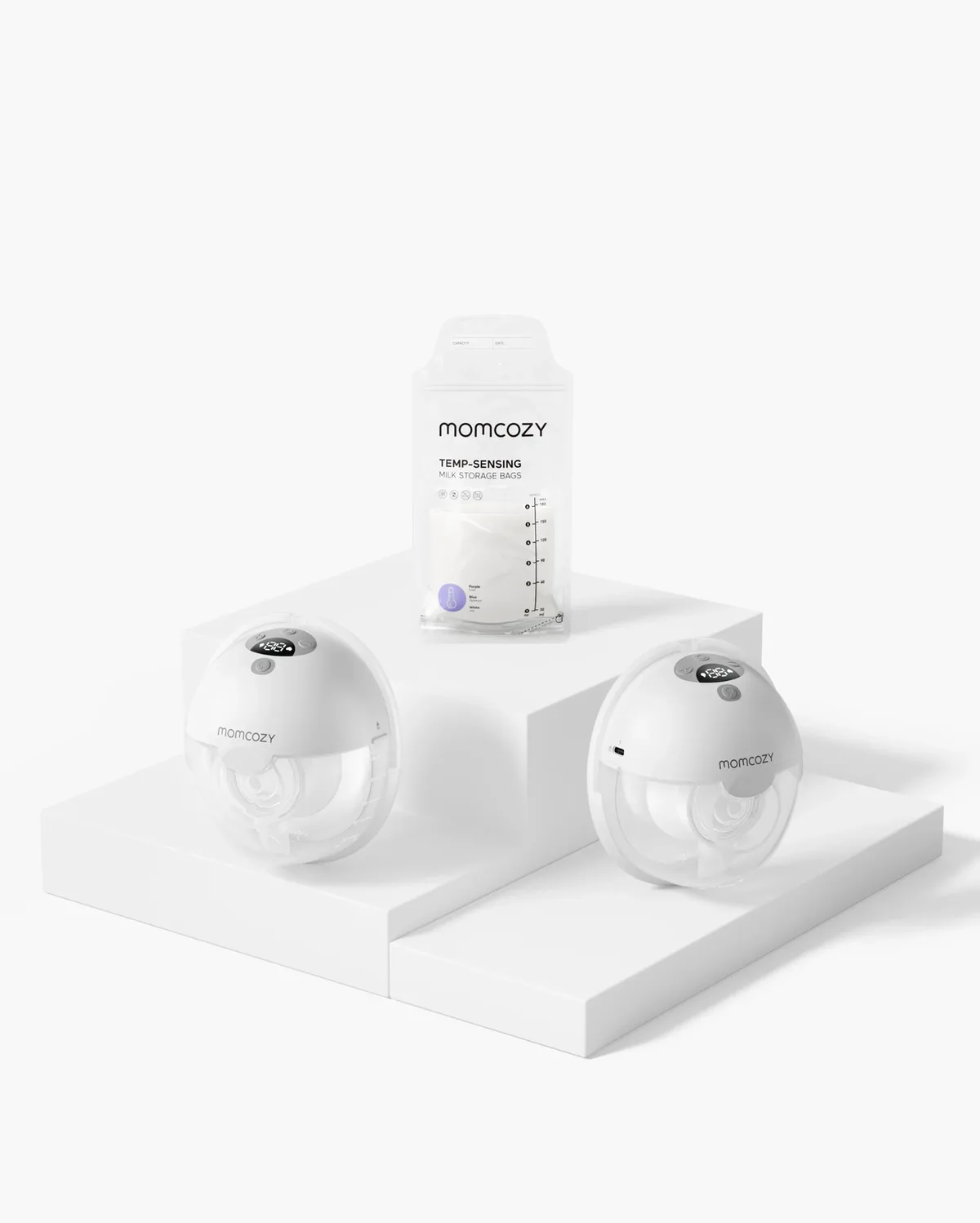 M5 Smart tragbare Milchpumpe + 120 Muttermilchbeutel | Farbe: Federkielgrau + 120 Stück Beutel de Momcozy en Federkielgrau + 120 Stück Beutel – photo produit