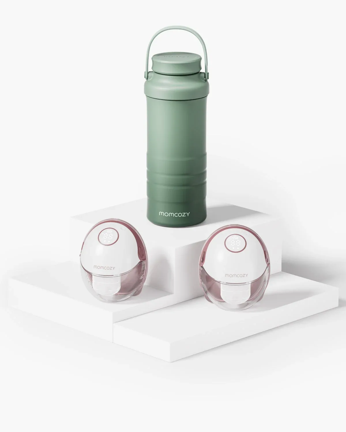 M6 Milchkühler Bundle: M6 freihändige Milchpumpe und Muttermilchkühler från Momcozy – produktbild