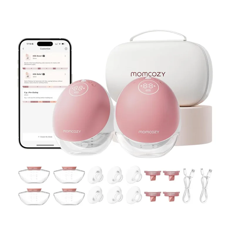 M9 Borstkolf, 2-Pack, Bordeaux, Draagbaar, App Bediening, Dubbele Afzetstukken, Cadeau Voor Moeders von Momcozy – Produktfoto