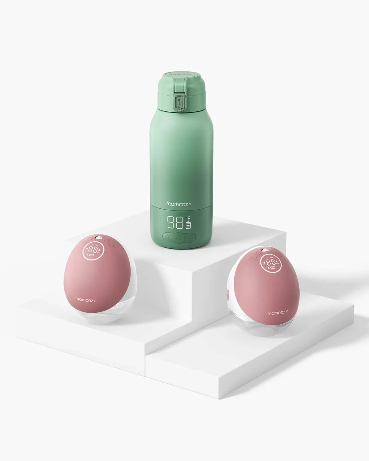 M9 Wärmer Bundle: Mobile Flow™ Milchpumpe und tragbarer Milchwärmer von Momcozy – Produktfoto