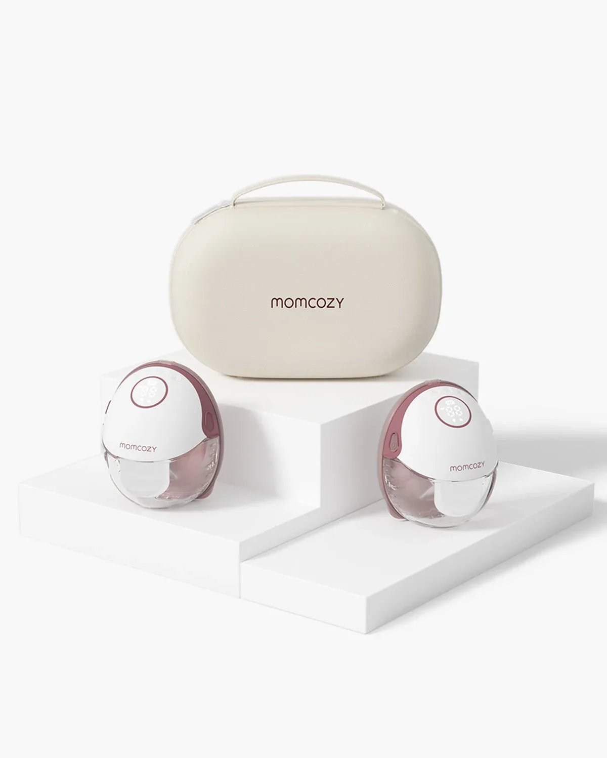 Mobile Style™ Freihändige Milchpumpe | M6 | Stil: Doppelt | Farbe de Momcozy en Gemütliches Rot – photo produit