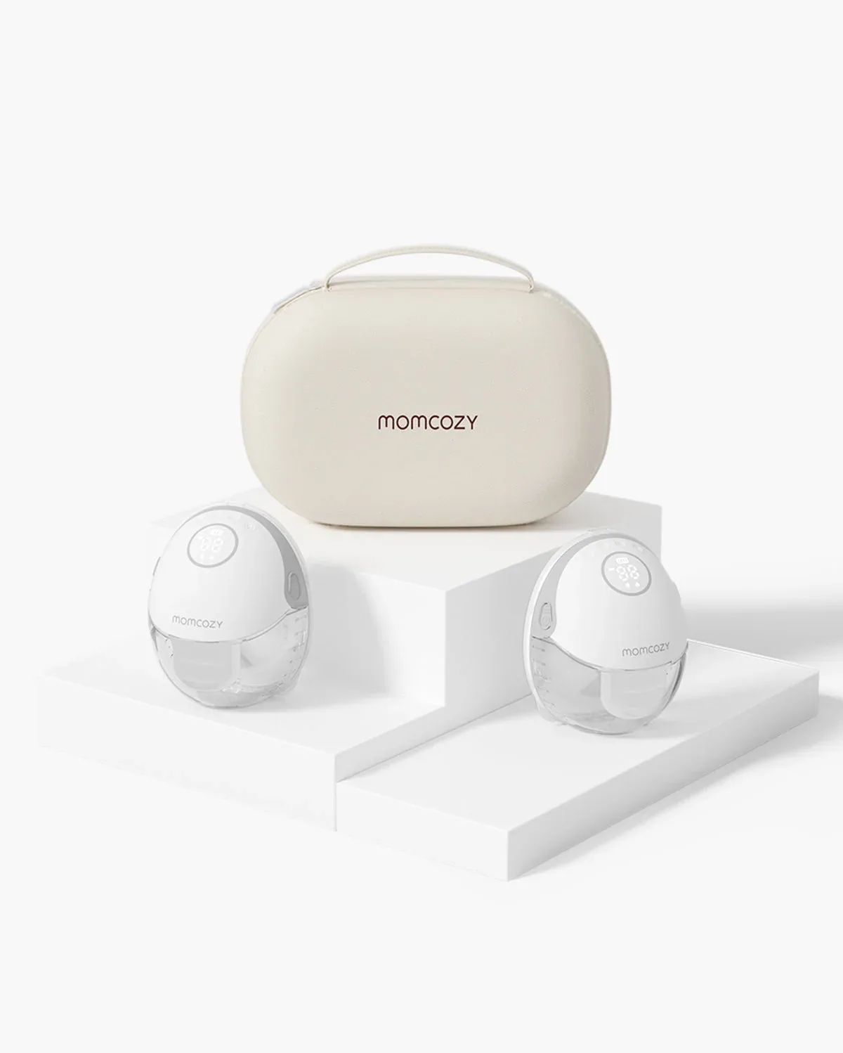 Mobile Style™ Freihändige Milchpumpe | M6 | Stil: Doppelt | Farbe de Momcozy en Federkiel Grau – photo produit