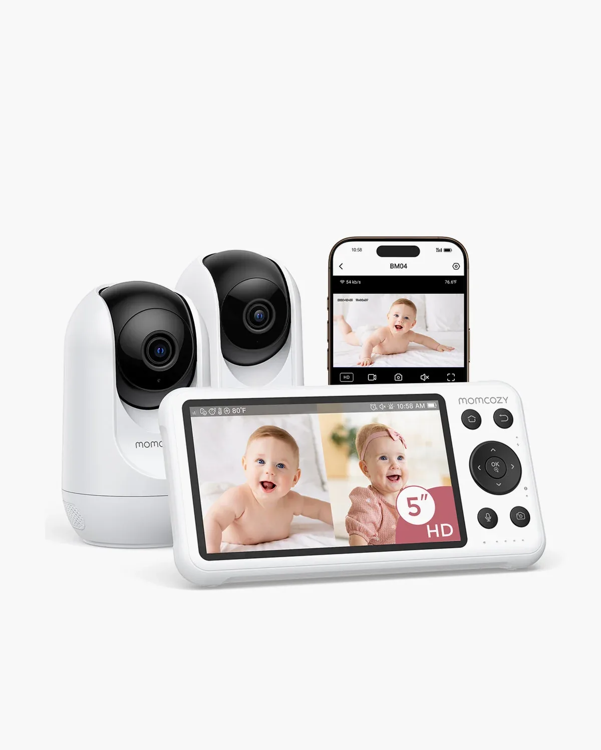 Momcozy 5-Zoll Dual-Mode Intelligentes Babyphone mit 2 Kameras - BM04 från Momcozy – produktbild