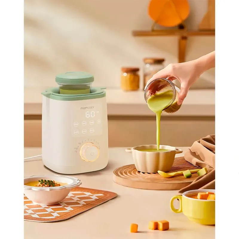 MW02 Analoge Flessenverwarmer – Waterbad Verwarming voor Babyfles en Potjes – Met Verlichting & Warmhoudfunctie von Momcozy in Weiß, Grün – Produktfoto 4 von 6