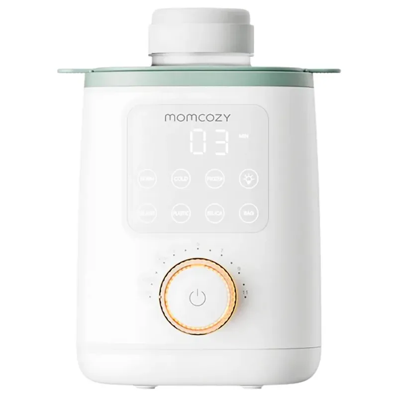 MW02 Analoge Flessenverwarmer – Waterbad Verwarming voor Babyfles en Potjes – Met Verlichting & Warmhoudfunctie von Momcozy in Weiß, Grün – Produktfoto 2 von 6