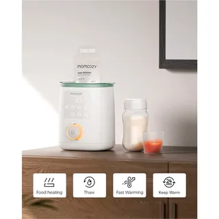 MW02 Analoge Flessenverwarmer – Waterbad Verwarming voor Babyfles en Potjes – Met Verlichting & Warmhoudfunctie von Momcozy in Weiß, Grün – Produktfoto 3 von 6