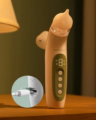 Nasensauger BreezyClear 2-in-1 Elektrischer Nasensauger mit Sprüh und Saugfunktion de Momcozy en Blanc – photo produit 2 sur 5