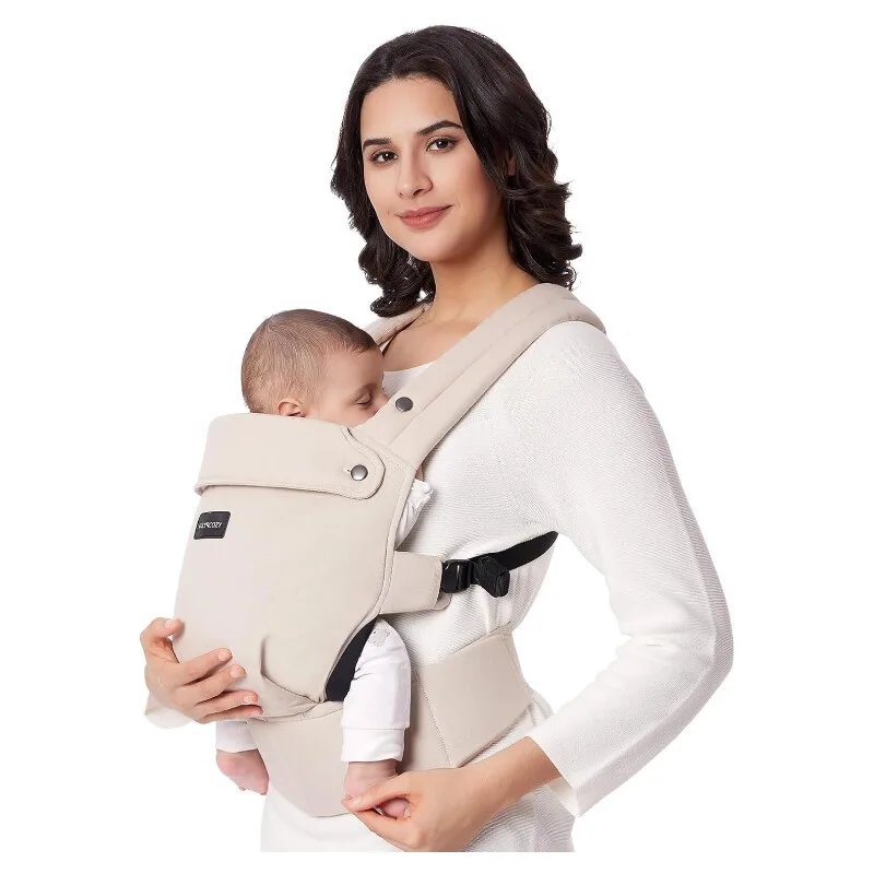 Porte-bébé ergonomique et léger avec soutien lombaire renforcé pour bébés de 3 à 20 kg - Beige fra Momcozy – produktbillede
