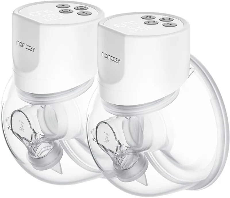 S12Pro Handsfree Borstkolf - 2 stuks - Extra stil en compact - Elektrisch - Oplaadbaar från Momcozy i Wit – produktbild