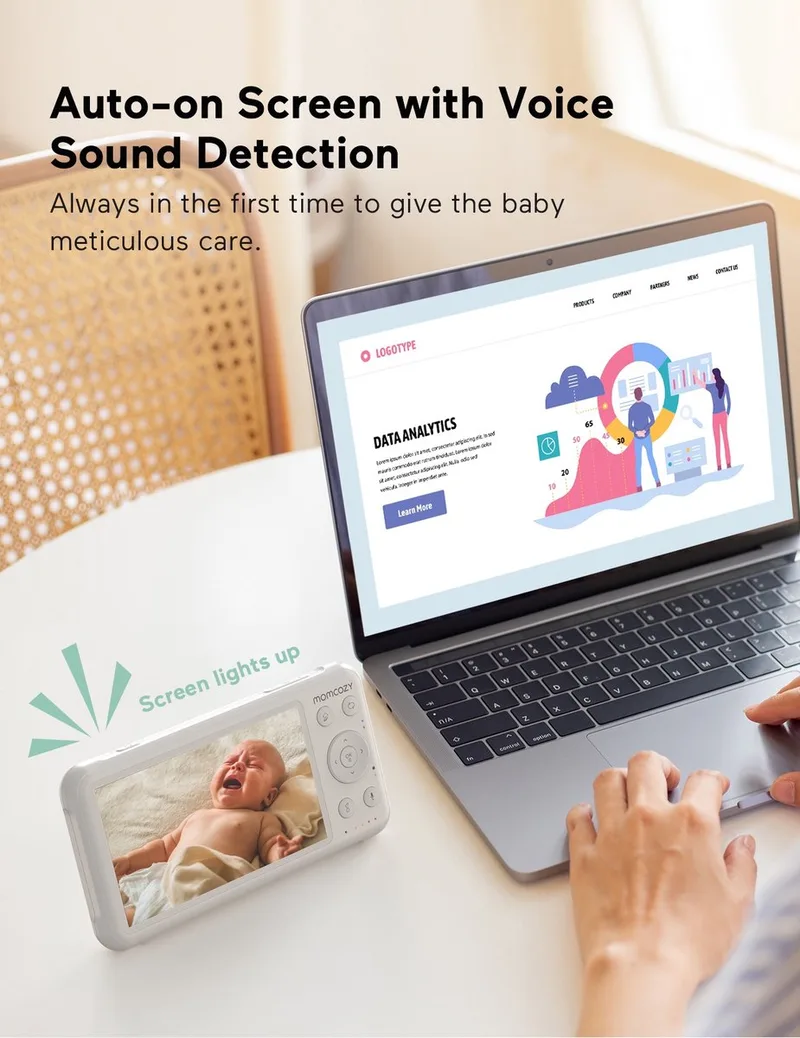 BM007-WH12BA-A babyphone von Momcozy in Weiß – Produktfoto