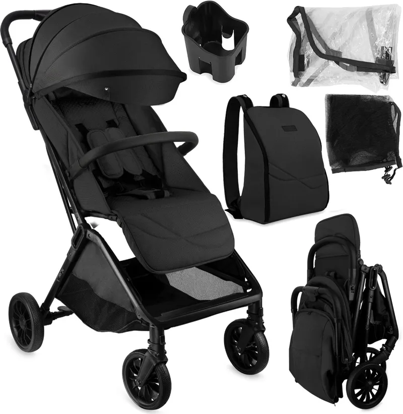 ANDREA Kinderwagen - Automatisch Inklapbaar - Lichtgewicht 7,3 kg - Tot 22 kg van MoMi in Zwart – productfoto