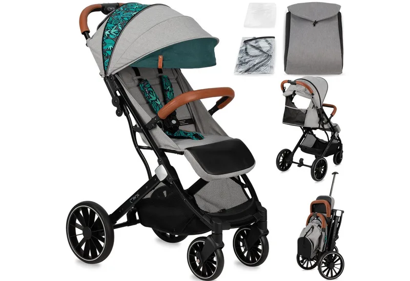 Kinder-Buggy Estelle Dakar, Einhand-Faltsystem mit Trolley-Funktion & 4-Rad-Federung van MoMi in Grün – productfoto
