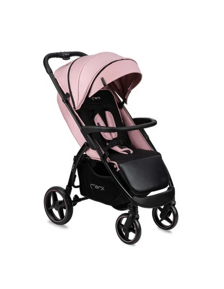 Kinder-Buggy MoMi MIYA Kinderwagen in gewählter Farbe - mit verstellbarer Fußstütze, Verstellbare Fußstütze und Rückenlehne, doppelter Faltverschluss van MoMi in Rosa – productfoto