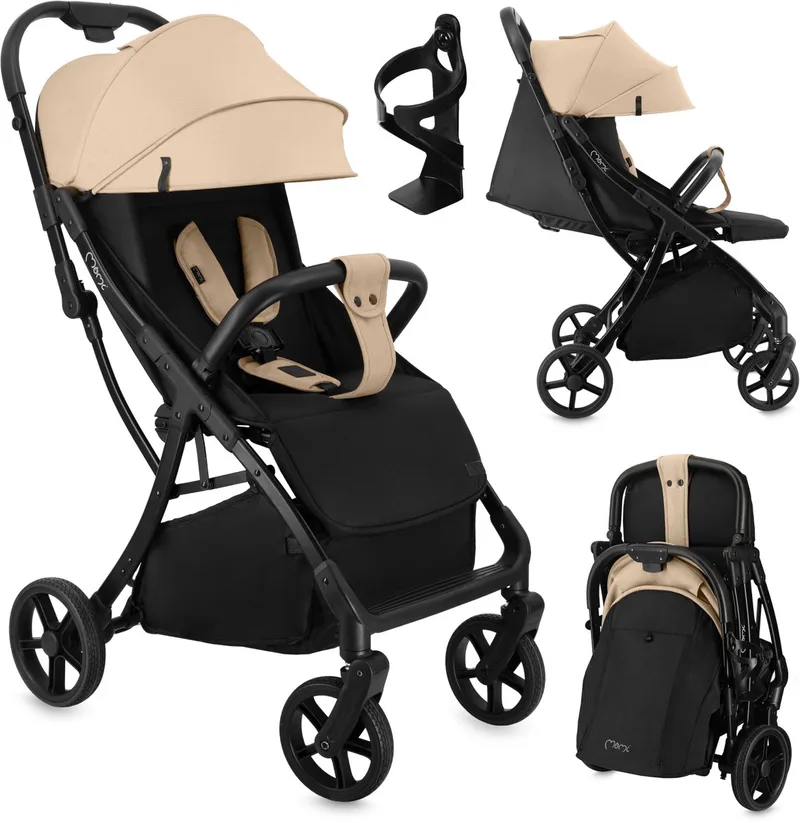 PAOLA - Compacte Buggy - Automatisch Opvouwbaar - Verstelbare Rugleuning van MoMi in Beige – productfoto