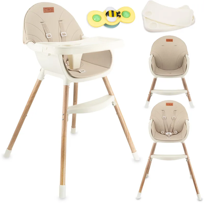 REKI 2-in-1 Kinderstoel - Meegroei Kinderstoel en Stoeltje - Tot 20 kg van MoMi in Beige – productfoto