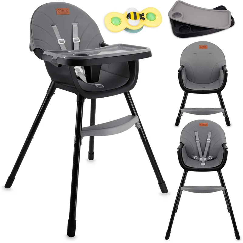 REKI 2-in-1 Kinderstoel - Meegroei Kinderstoel en Stoeltje - Tot 20 kg van MoMi in Zwart – productfoto
