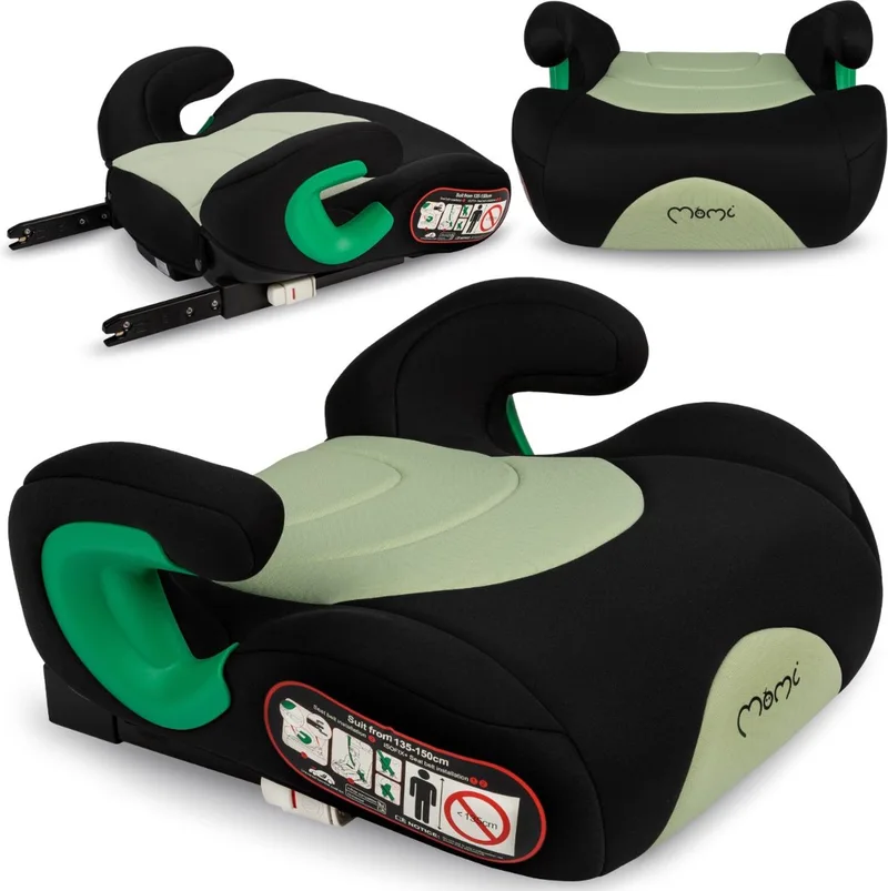 VENKO Boosterzitje met ISOFIX - Autostoelverhoger 135-150 cm - UN R129 - Tot 36 kg - Groente by MoMi in Black, Green – product photo