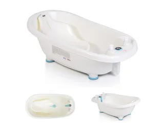Babybadewanne Set Bubble, Thermometer, Sitz, Duschgel- und Shampoospender, Badewanne mit Sitz von Moni in Blau – Produktfoto 1 von 4