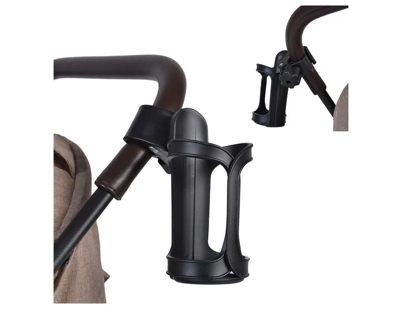 Flaschenhalter Universal, 360° drehbar, werkzeuglose Montage, für Kinderwagen und Dreiräder van Moni in Schwarz – productfoto