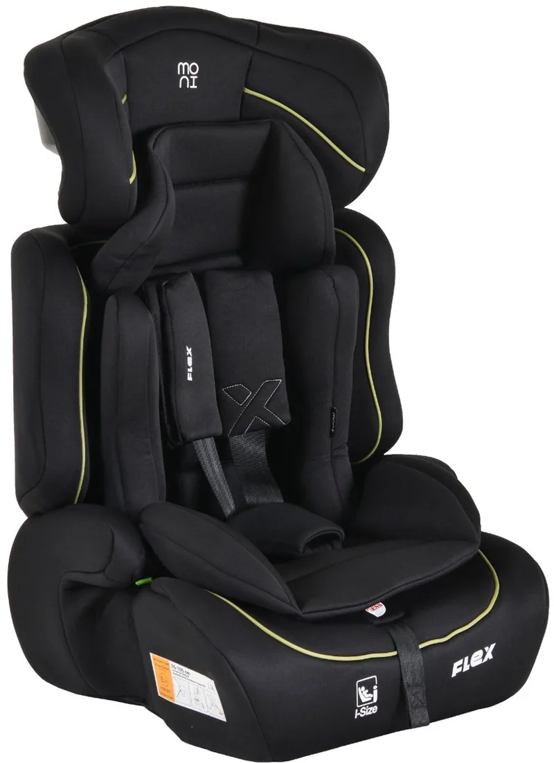 Flex Green 76-150 cm i-Size Autostoel van Moni in Zwart, groen – productfoto