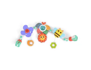 Spielbogen Kinderbett und Kinderwagen, Rassel, Beißring, Motorik, Kühlbeißring, Spielmatte, ab Geburt van Moni in Meerkleurig – productfoto 3 van 3