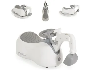 Töpfchen Diggy 4 in 1, Bagger, Schiebeauto, Schaukelspielzeug, Licht, Musik, bis 25 kg de Moni en Blanc – photo produit 1 sur 5