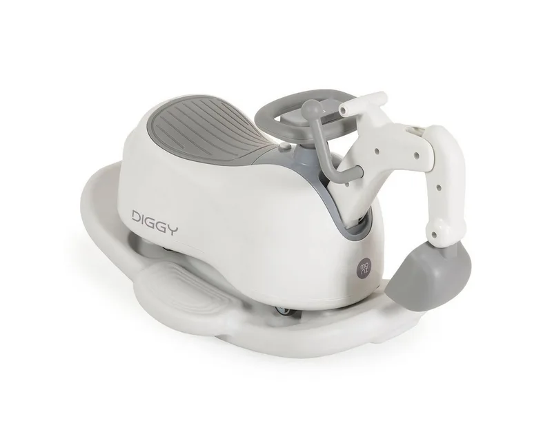 Töpfchen Diggy 4 in 1, Bagger, Schiebeauto, Schaukelspielzeug, Licht, Musik, bis 25 kg de Moni en Blanc – photo produit 3 sur 5