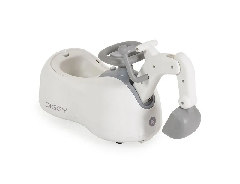 Töpfchen Diggy 4 in 1, Bagger, Schiebeauto, Schaukelspielzeug, Licht, Musik, bis 25 kg de Moni en Blanc – photo produit 4 sur 5