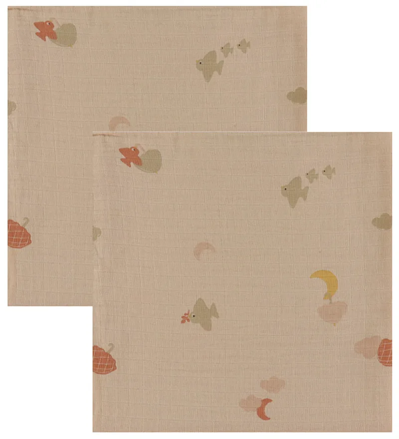 Hydrofiele Doek - Mousseline - 2-pack - Over the Moon de Moonboon – photo produit