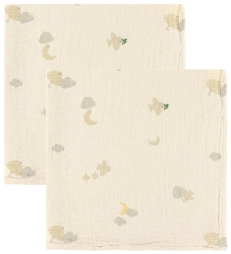 Hydrofiele Doek - Mousseline - 2-pack - Over the Moon N de Moonboon – photo produit