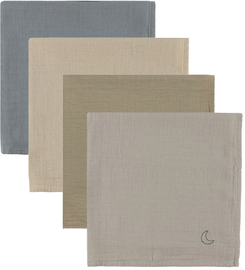 Hydrofiele Doek - Mousseline - 4-pack - Blue Mix by Moonboon – product photo