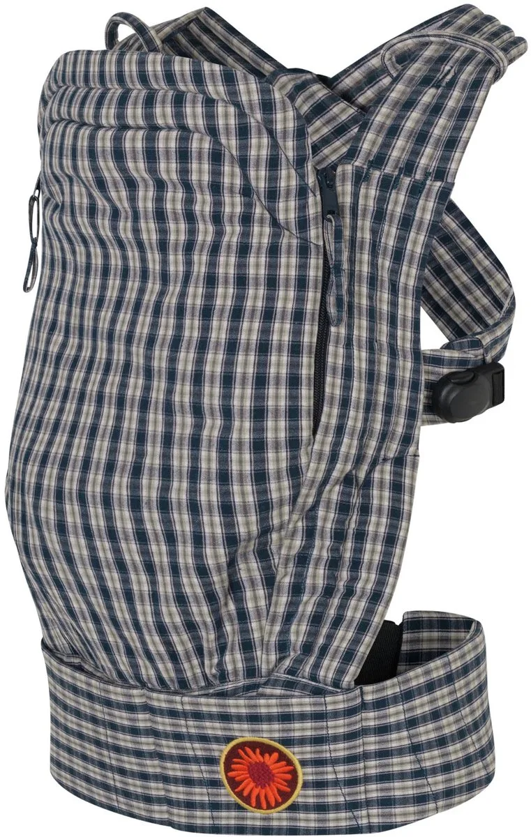Babydraagzak Balance Signature Collection - Draagzak - Draagzak baby - 3 draagposities - Check de Moova en Bleu foncé – photo produit