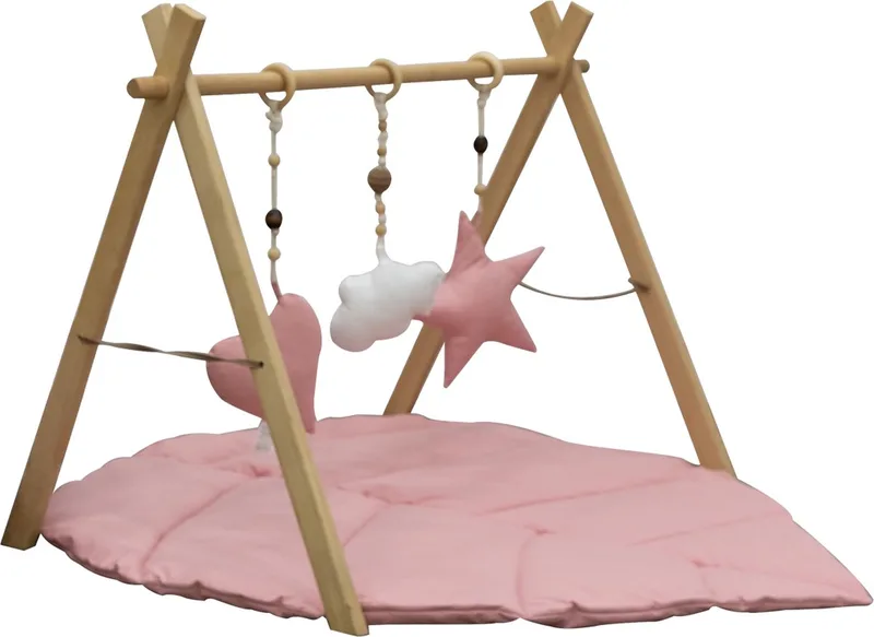 Babygym en Speelkleed MorDesign Leaf Wood Pink van MorDesign in Houtkleurig – productfoto