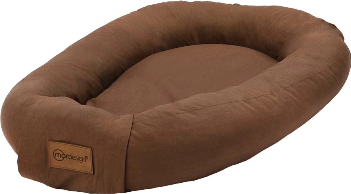 Babynest 72x45 cm – Zachte Stof – Verhoogde Zijkanten van MorDesign in Bruin – productfoto
