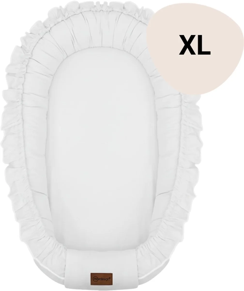 Babynest XL Ruffle 90x55 cm – Katoen – Verhoogde Zijkanten de MorDesign en Blanc – photo produit