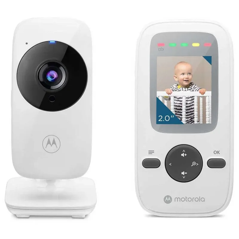 Babyfoon met Camera - Baby Monitor VM481 - Baby Camera met – 2,0‑Inch Kleurenscherm – Infrarood Nachtzicht – Digitale Zoom – LED Geluidsindicator – FHSS Connectie - 300M Bereik by Motorola in White – product photo 2 of 5