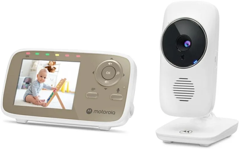 VM 483 - Babyfoon Video Baby monitor - 2.8 inch Ouder Unit - Infrarood - Digitale Zoom – Terugspreekfunctie by Motorola in Wit – product photo