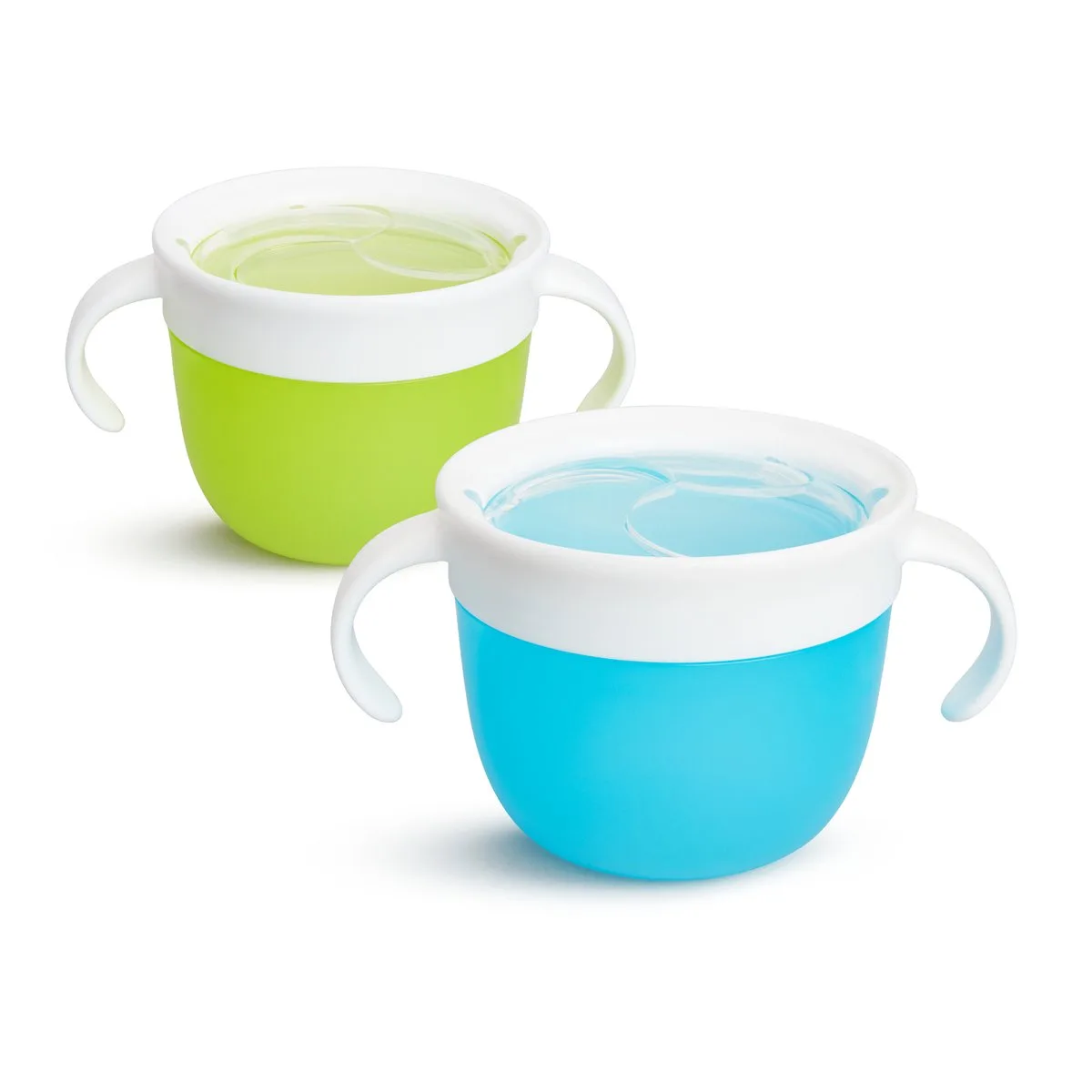 Baby Bakje 2-pack - Snack Catcher - Morsbestendige Snackhouder voor peuters - Eetbakje by Munchkin in Blue, Green – product photo