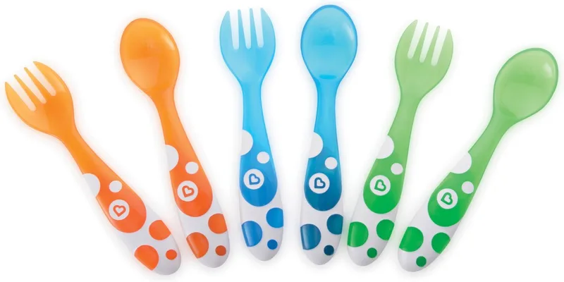 Besteksetje voor Baby's - Multi Gekleurd - Vaatwasserbestendig - Per 6 Stuks - Vanaf 3 Maanden - Kinderbestek - Kraamcadeau van Munchkin in Babyset – productfoto