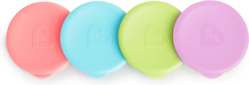 Drinkbeker Deksels voor alle Miracle 360° Cups - Antilek Drinkbeker Deksels - Roze/Blauw/Groen/Paars- Per 4 Stuks van Munchkin in Lids – productfoto