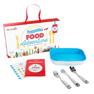 Food Adventure Kinder Bestekset - 4 Delig van Munchkin in Blauw – productfoto 2 van 2