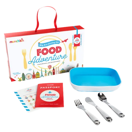 Food Adventure Kinder Bestekset - 4 Delig van Munchkin in Blauw – productfoto 2 van 2